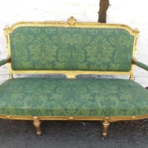 19th cent French carved giltwood sofa 19th century Antique Chairs 3