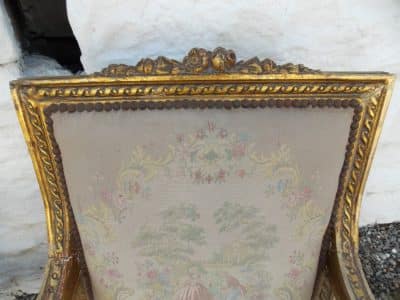 SOLD Pair 19th cent French giltwood Fauteuils 19th century Antique Chairs 8