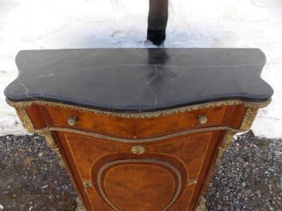 SOLD Serpentine French Louis Ormolu Burr walnut cabinet. - Image 6