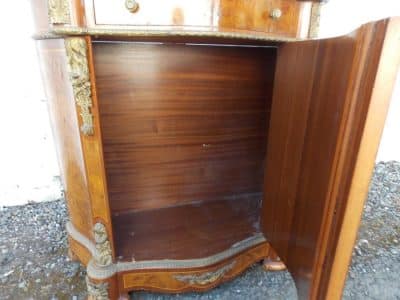 SOLD Serpentine French Louis Ormolu Burr walnut cabinet. - Image 7