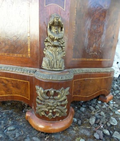 SOLD Serpentine French Louis Ormolu Burr walnut cabinet. - Image 8