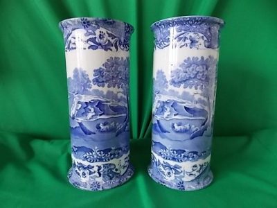 SOLD Pr Victorian Copeland Spode Cylinder vases - Image 2