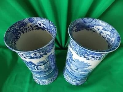 SOLD Pr Victorian Copeland Spode Cylinder vases Antique Antique Ceramics 6