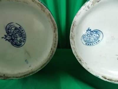 SOLD Pr Victorian Blue & White Bulbous vases. Antique Antique Furniture 5