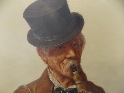SOLD Continental School, Clarinet Player, Oil on Canvas signed - Image 2