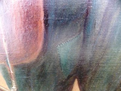 SOLD Continental School, Clarinet Player, Oil on Canvas signed - Image 5