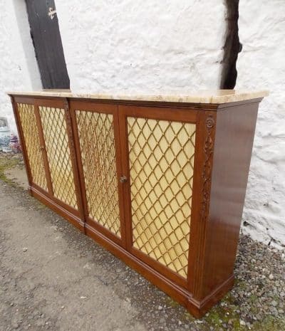 SOLD A Regency mahogany stained four door bookcase cabinet. - Image 3