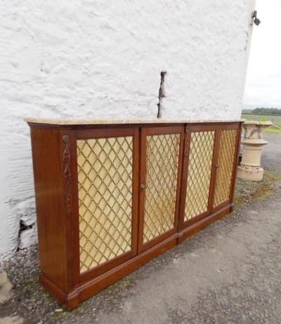 SOLD A Regency mahogany stained four door bookcase cabinet. - Image 4