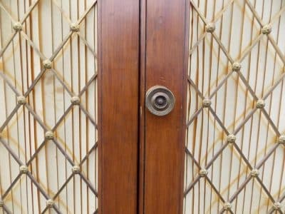 SOLD A Regency mahogany stained four door bookcase cabinet. Antique Antique Bookcases 9