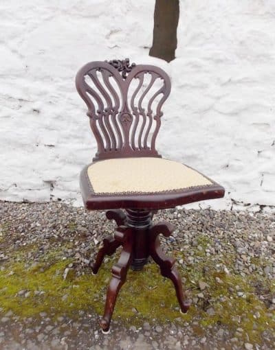 Edwardian mahogany Swivel chair. By Jas Shoolbred and Co. London. Antiques Scotland Antique Chairs 3