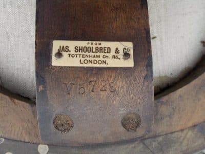 Edwardian mahogany Swivel chair. By Jas Shoolbred and Co. London. - Image 4
