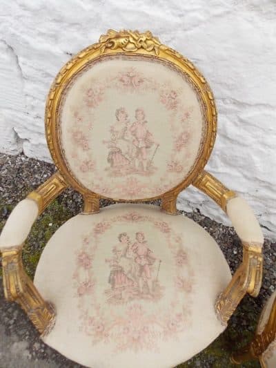 SOLD 19th century French gilt wood salon chairs 19th century Antique Chairs 4