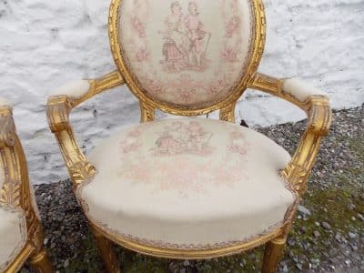 SOLD 19th century French gilt wood salon chairs 19th century Antique Chairs 5