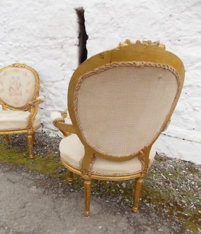 SOLD 19th century French gilt wood salon chairs 19th century Antique Chairs 6