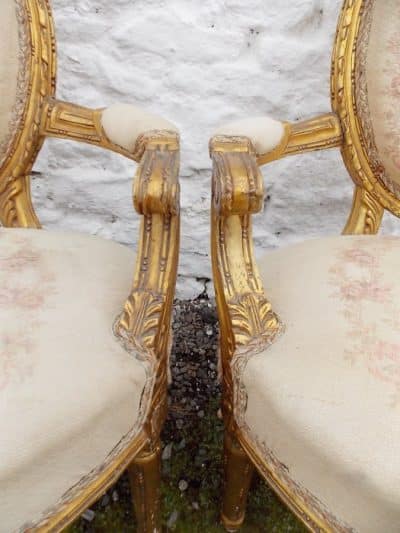 SOLD 19th century French gilt wood salon chairs 19th century Antique Chairs 7