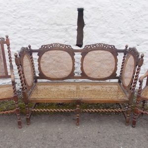 SOLD Edwardian barley twist Bergere suite Antiques Scotland Antique Chairs 3