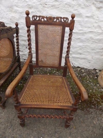 SOLD Edwardian barley twist Bergere suite Antiques Scotland Antique Chairs 5
