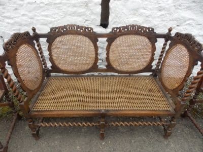 SOLD Edwardian barley twist Bergere suite - Image 2
