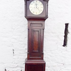 SOLD Early 19th century Scottish Brass faced 8 day mahogany Longcase Clock (Aberdare) 19th century Antique Clocks