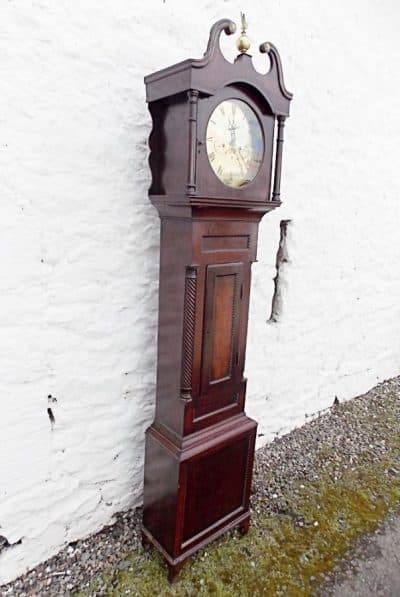 SOLD Early 19th century Scottish Brass faced 8 day mahogany Longcase Clock (Aberdare) 19th century Antique Clocks 4