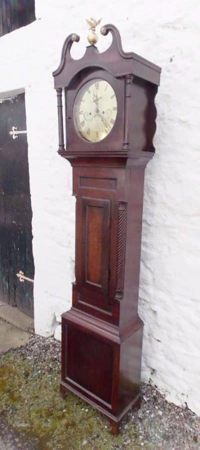 SOLD Early 19th century Scottish Brass faced 8 day mahogany Longcase Clock (Aberdare) 19th century Antique Clocks 5