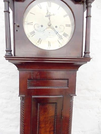 SOLD Early 19th century Scottish Brass faced 8 day mahogany Longcase Clock (Aberdare) 19th century Antique Clocks 9