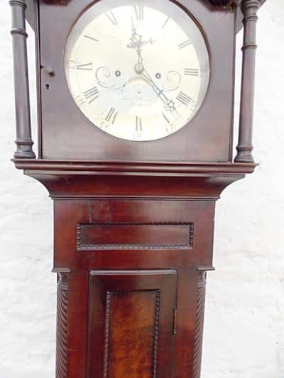 SOLD Early 19th century Scottish Brass faced 8 day mahogany Longcase Clock (Aberdare) - Image 7