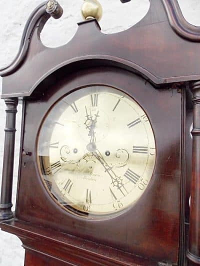 SOLD Early 19th century Scottish Brass faced 8 day mahogany Longcase Clock (Aberdare) - Image 9