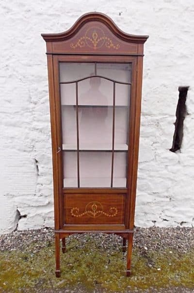 Edwardian single door mahogany display cabinet
