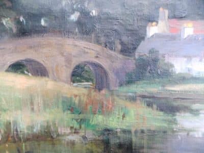 SOLD Isabel Hutchison Oil on canvas. dated 1897 Callander Bridge - Image 3