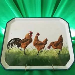 Rare Wemyss brown cockerel tray. Antiques Scotland Antique Ceramics
