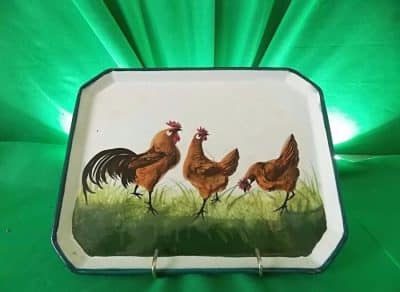 Rare Wemyss brown cockerel tray.