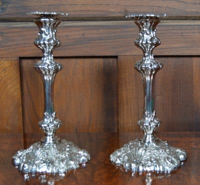 Pair Of Victorian Silver Plate Candle Sticks SAI3308