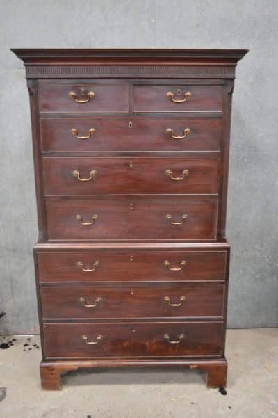 George III mahogany chest on chest.