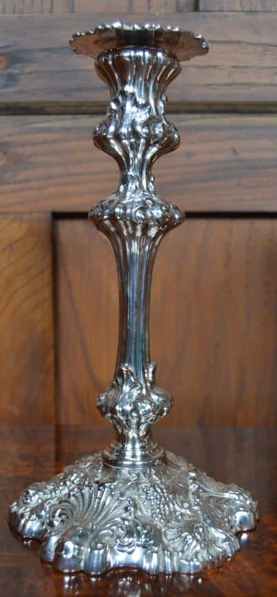 Pair Of Victorian Silver Plate Candle Sticks SAI3308 - Image 4