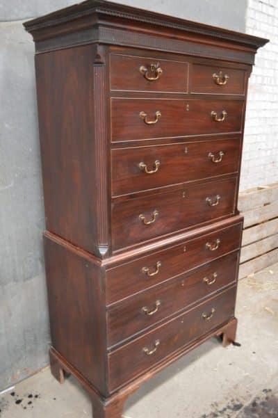 George III mahogany chest on chest. Antiques Scotland Antique Chest Of Drawers 4