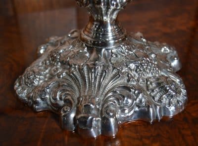 Pair Of Victorian Silver Plate Candle Sticks SAI3308 a pair Bronzes Silver Metals 7