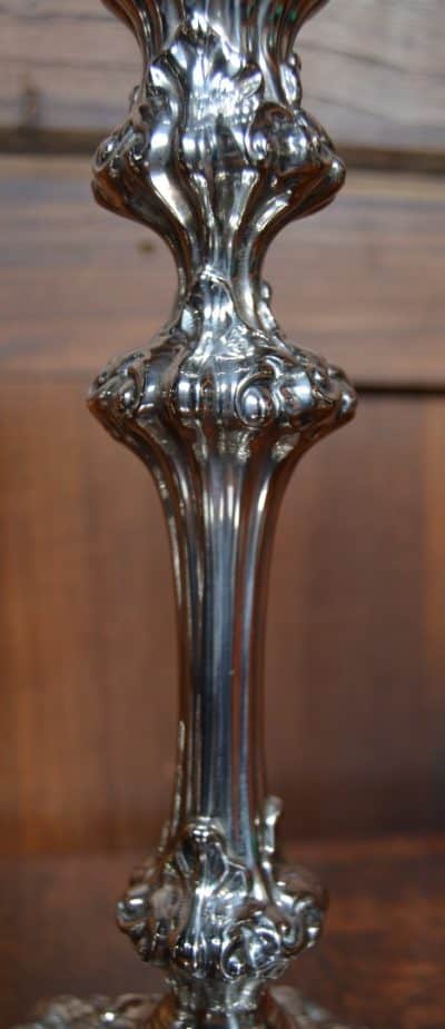 Pair Of Victorian Silver Plate Candle Sticks SAI3308 - Image 6