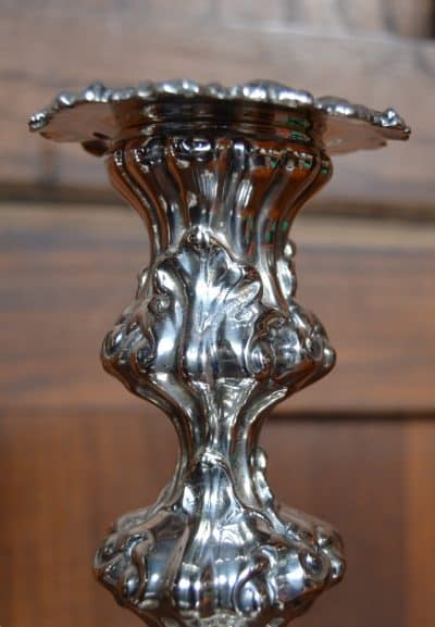 Pair Of Victorian Silver Plate Candle Sticks SAI3308 - Image 7