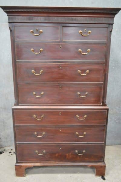 George III mahogany chest on chest. - Image 5