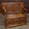 Edwardian Oak Monk's Bench / Hall Seat/ Settle SAI3187