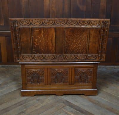 Edwardian Oak Monk's Bench / Hall Seat/ Settle SAI3187 - Image 8
