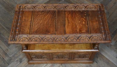 Edwardian Oak Monk’s Bench / Hall Seat/ Settle SAI3187 Antique Chairs 4