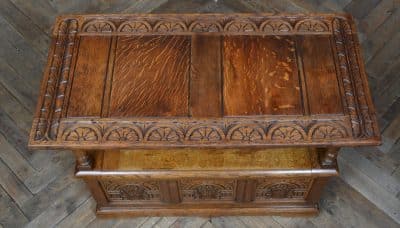 Edwardian Oak Monk's Bench / Hall Seat/ Settle SAI3187 - Image 2