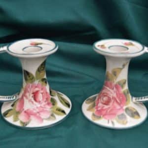 Pr Wemyss candlesticks. Roses Antiques Scotland Antique Ceramics