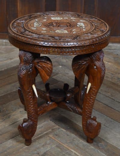 Anglo Indian Elephant Side Table SAI3306 Indian Antique Tables 3