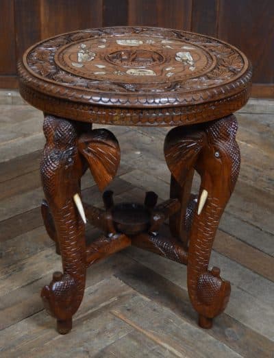 Anglo Indian Elephant Side Table SAI3306 Indian Antique Tables 4