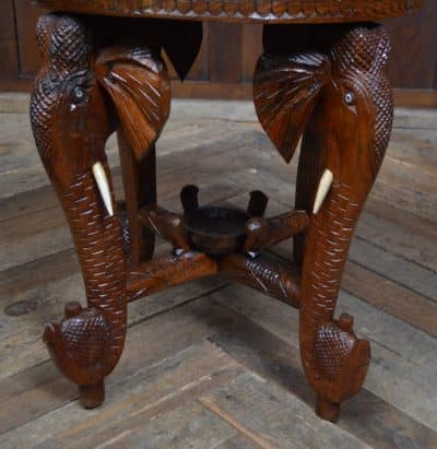 Anglo Indian Elephant Side Table SAI3306 Indian Antique Tables 9