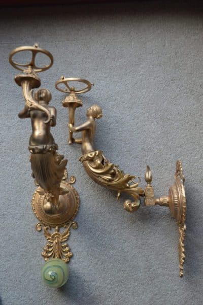 Pair Victorian wall light brackets - Image 8