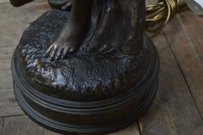 L. Hottot Spelt Figure And Light SAI3335 spelter Antique Lighting 10